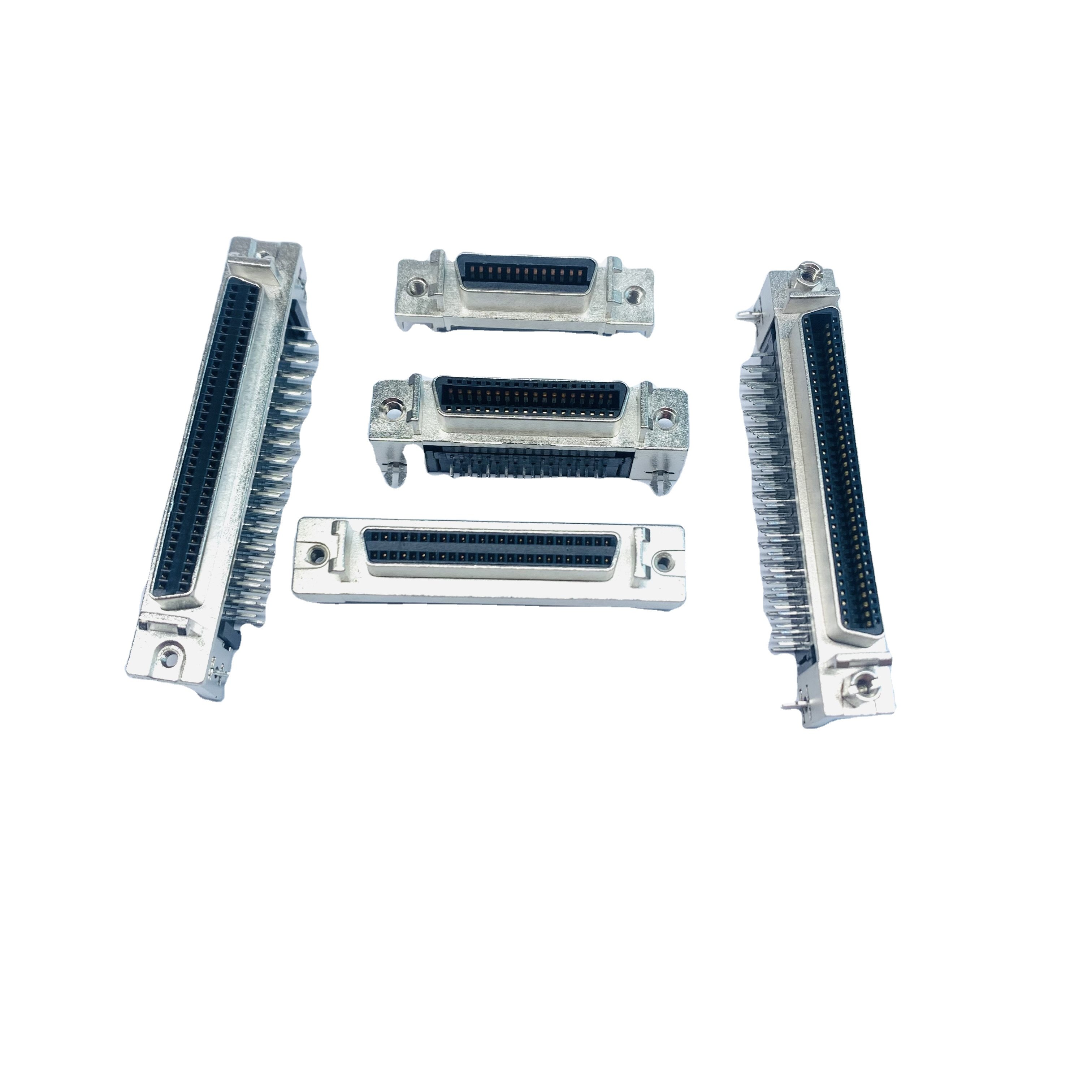 Right Angle 680P SCSI Female Connector 1.27mm Pitch 68pin D-Sub Connectors-Male/Female PCB SCSI Adapter