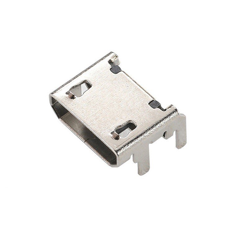 Micro USB Type B 5P Female Socket Connector with Four-Leg DIP Mount for PCB Applications
