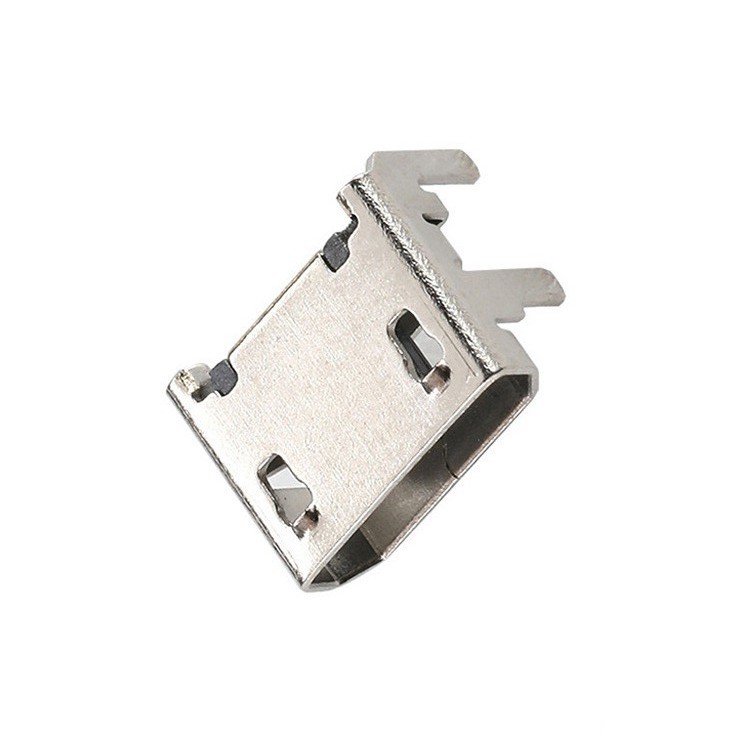 Micro USB Type B 5P Female Socket Connector with Four-Leg DIP Mount for PCB Applications