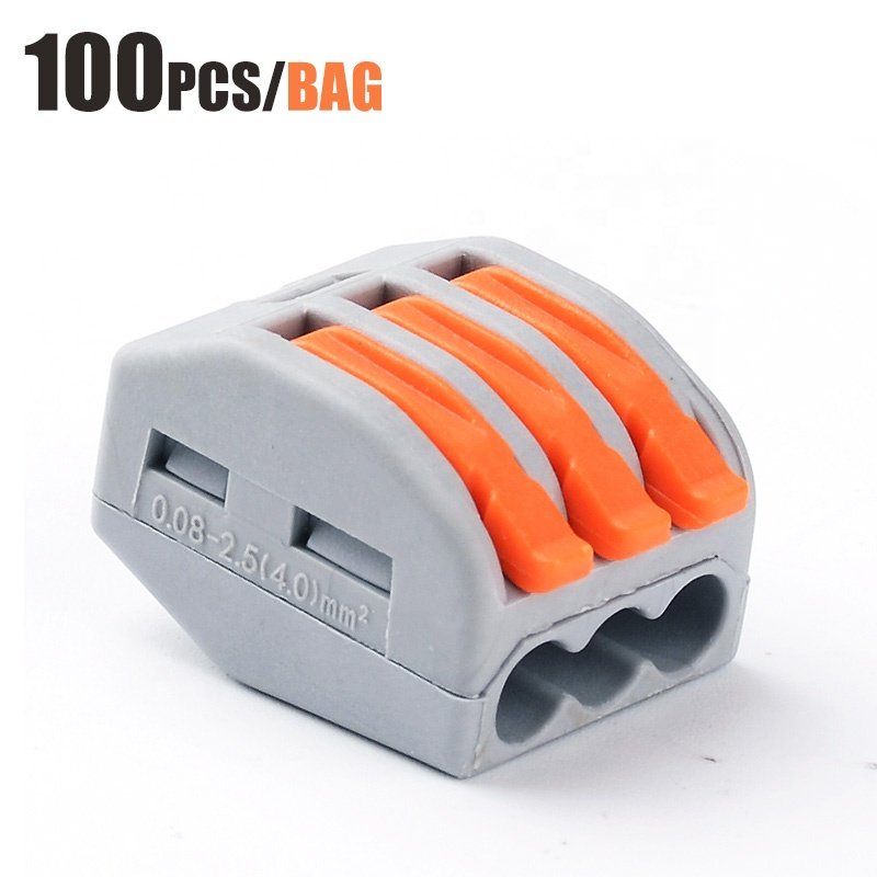 Original 3 Pin Quick Connector Awg 24-12 450v/32a Terminal Blocks Electrical Fast Compact Cable Wire Connector