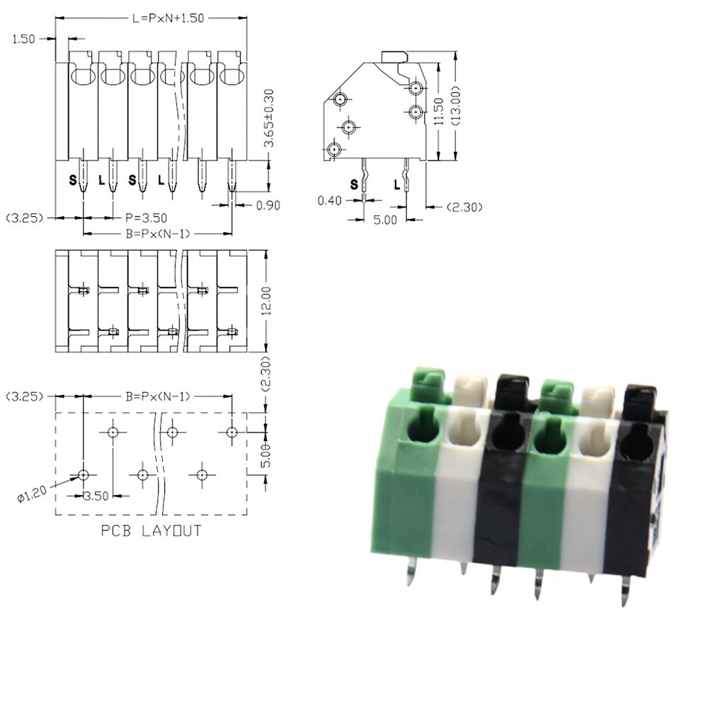 Spring Screw Type LED Terminal Block Terminals Connector Wire to board screwless for lighting