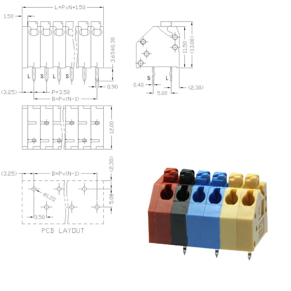 Spring Screw Type LED Terminal Block Terminals Connector Wire to board screwless for lighting
