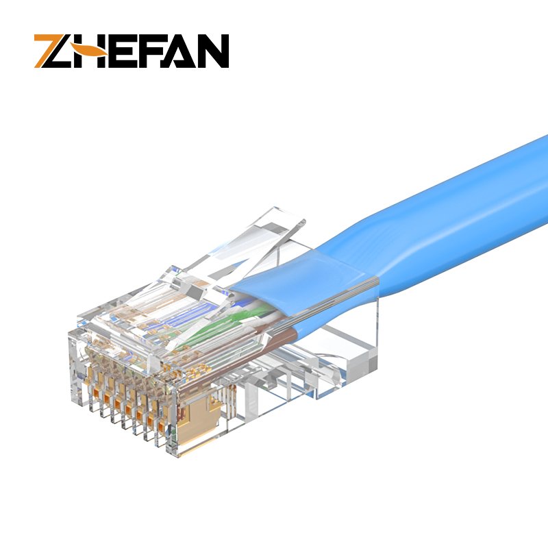 8p8c Cat5e Network Gold Plug Modular Type Unshielded Gold Plated Connector Rj45 Pass Through Connector Cat5 Connector