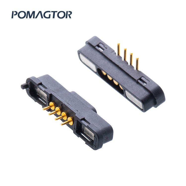 High Class 4 Pin Precision Spring Loaded Waterproof Magnetic Pogo Pin Connector