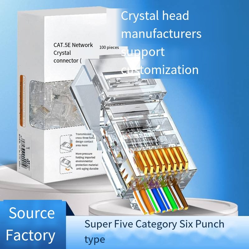 RJ45 Connectors Cat5e Cat6 Pass Through EZ to Crimp Modular Plug for Solid Stranded Network Cable