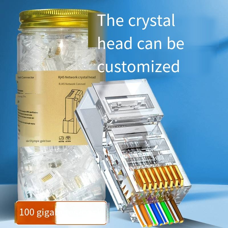 RJ45 Connectors Cat5e Cat6 Pass Through EZ to Crimp Modular Plug for Solid Stranded Network Cable