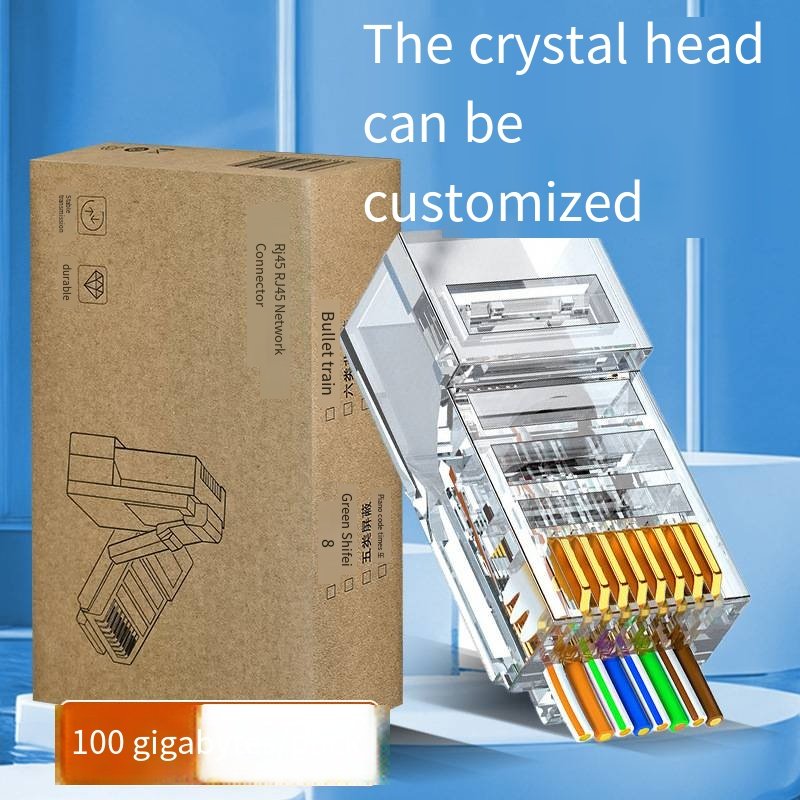 RJ45 Connectors Cat5e Cat6 Pass Through EZ to Crimp Modular Plug for Solid Stranded Network Cable