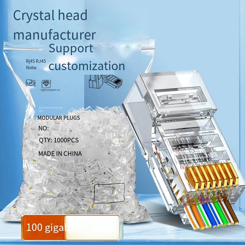 RJ45 Connectors Cat5e Cat6 Pass Through EZ to Crimp Modular Plug for Solid Stranded Network Cable