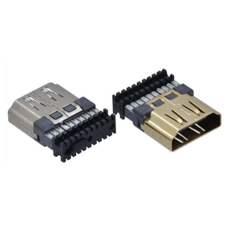 High Definition Multimedia Interface Male Female Connector 19 20 Pin Double Row DP Display Port with Cable Clamp for HDMI cable