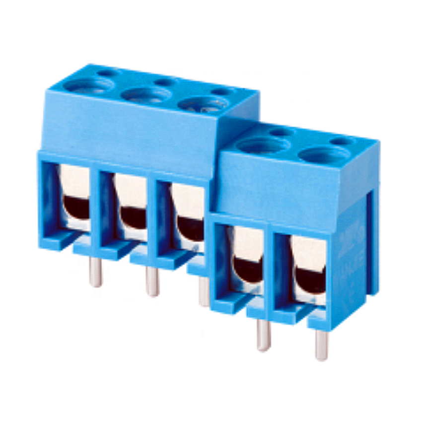 300-5.0 mm pitch vertical right angle brass pin 2P 3P PCB screw terminal block connector for PCB LED POWER