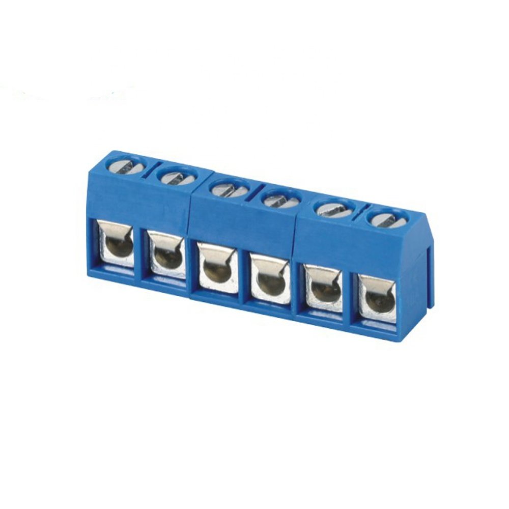 300-5.0 mm pitch vertical right angle brass pin 2P 3P PCB screw terminal block connector for PCB LED POWER