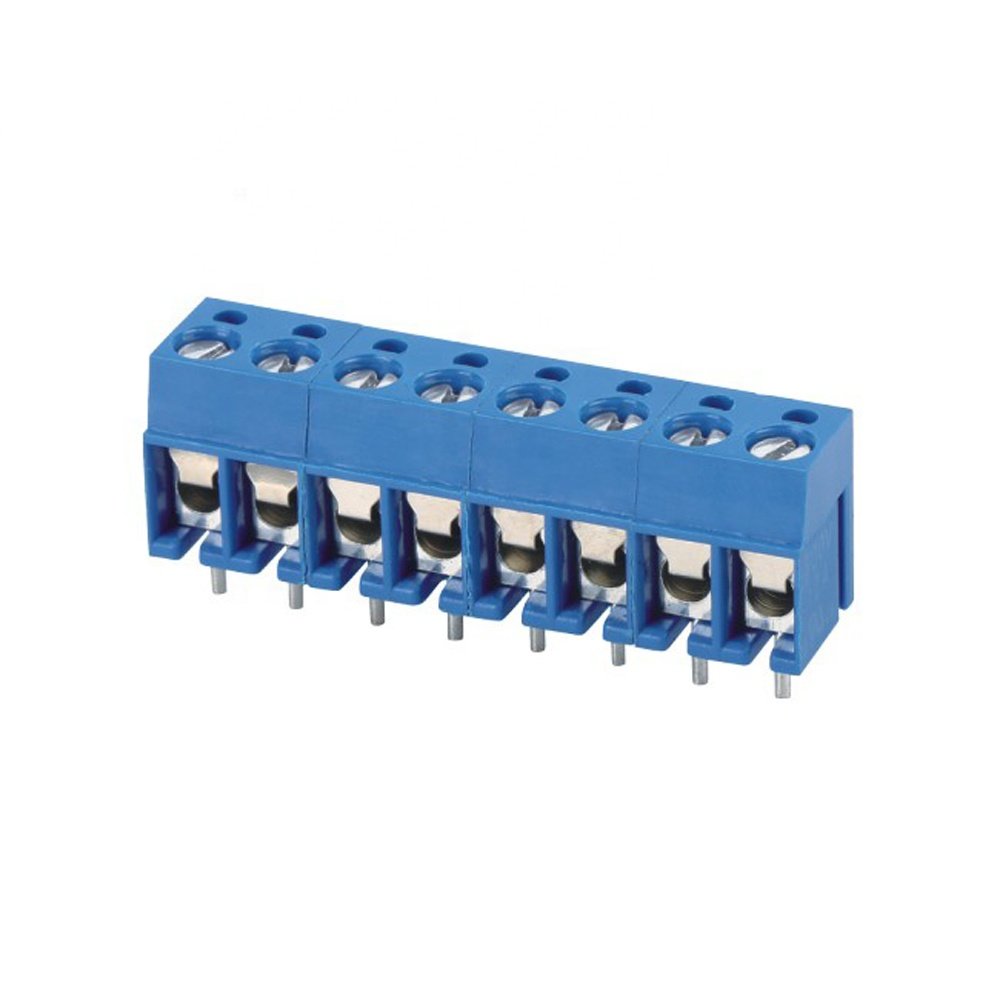 300-5.0 mm pitch vertical right angle brass pin 2P 3P PCB screw terminal block connector for PCB LED POWER