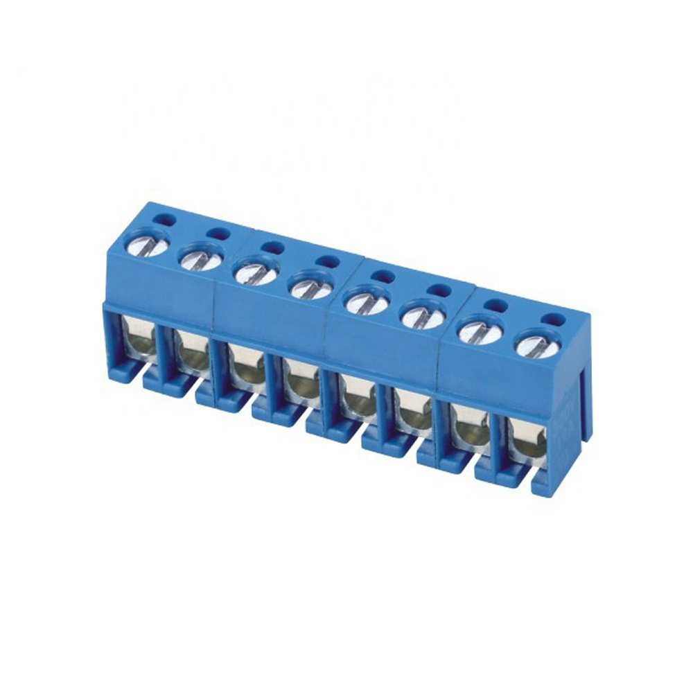 300-5.0 mm pitch vertical right angle brass pin 2P 3P PCB screw terminal block connector for PCB LED POWER