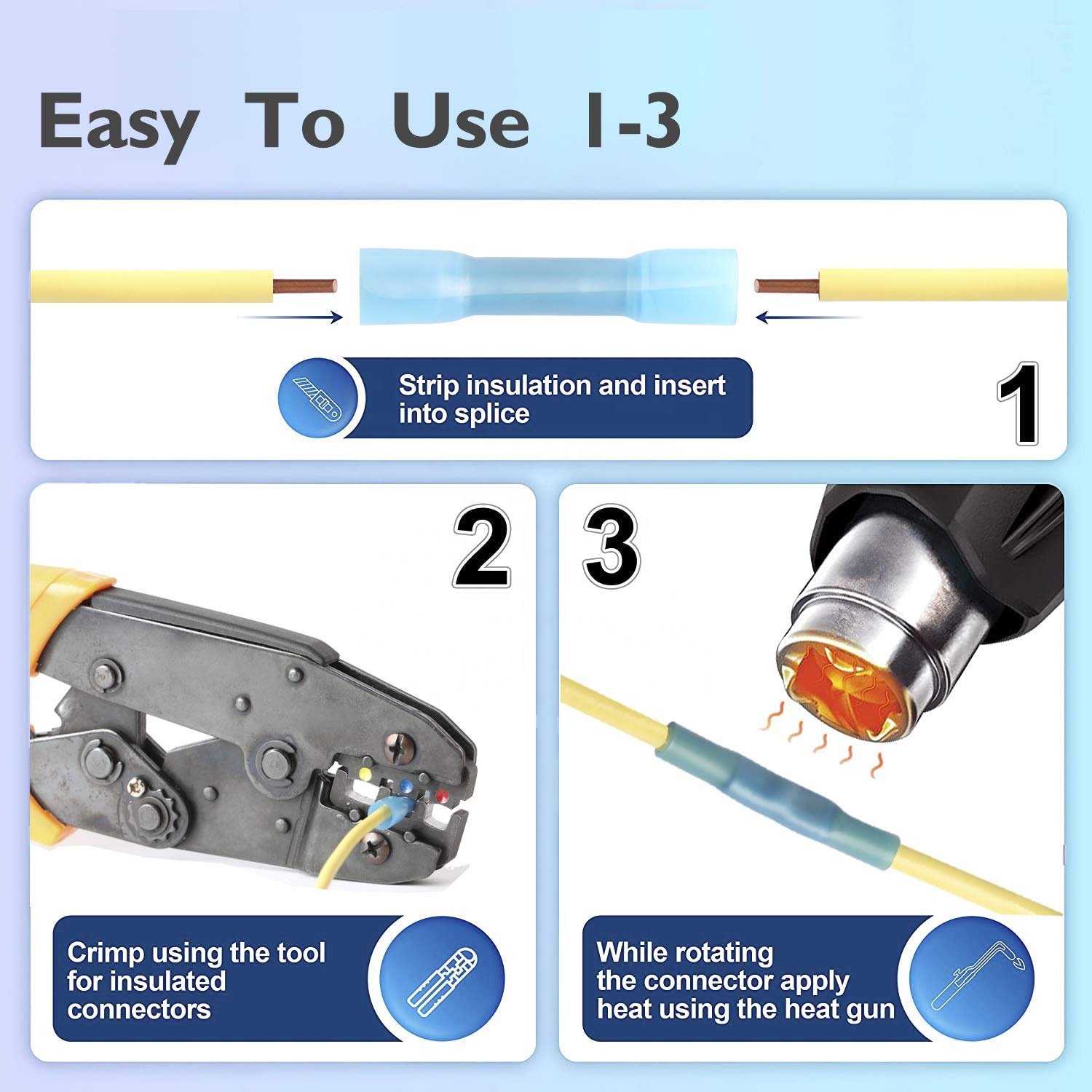 Waterproof Wire Connector Marine Automotive Electrical Terminals CrimpHeat Shrink Butt Connectors Terminals