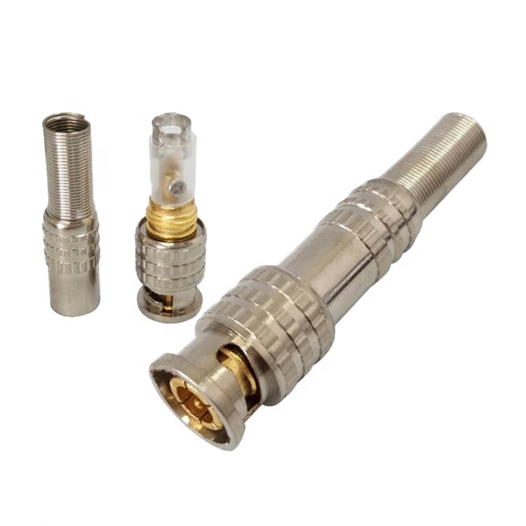 High quality American Style gold plating BNC male screw connector for RG58 RG59 RG6 cable