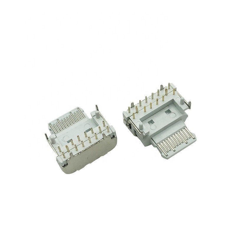 USB Type C 16P Male Connector 90 Degree Exposed Terminals Rubber Core Compliant with European Regulations for PCB Application