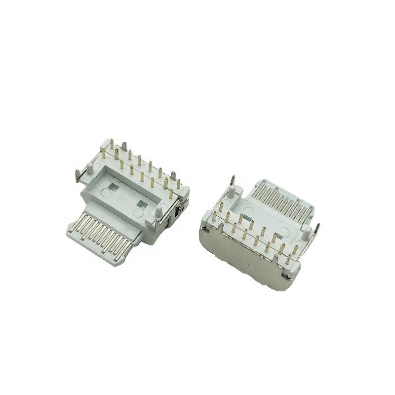 USB Type C 16P Male Connector 90 Degree Exposed Terminals Rubber Core Compliant with European Regulations for PCB Application