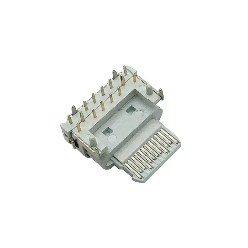 USB Type C 16P Male Connector 90 Degree Exposed Terminals Rubber Core Compliant with European Regulations for PCB Application