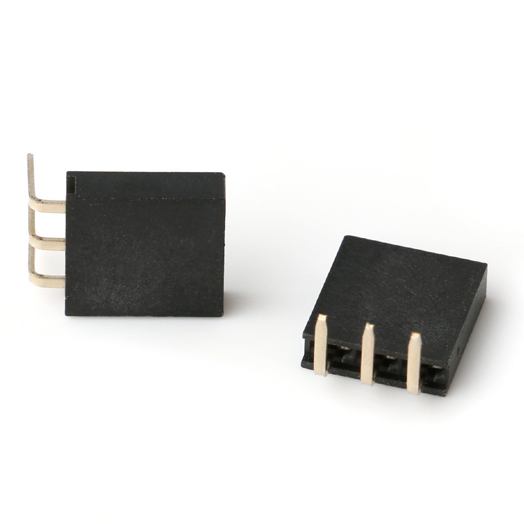 female 127 pin header connector female 2x3p 3 pins 2.54mm pitch Female right single row angle Pin header