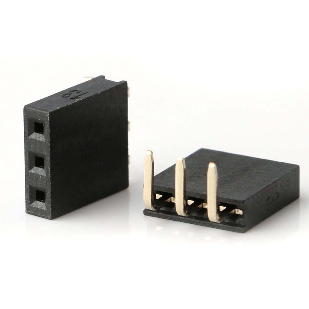 female 127 pin header connector female 2x3p 3 pins 2.54mm pitch Female right single row angle Pin header