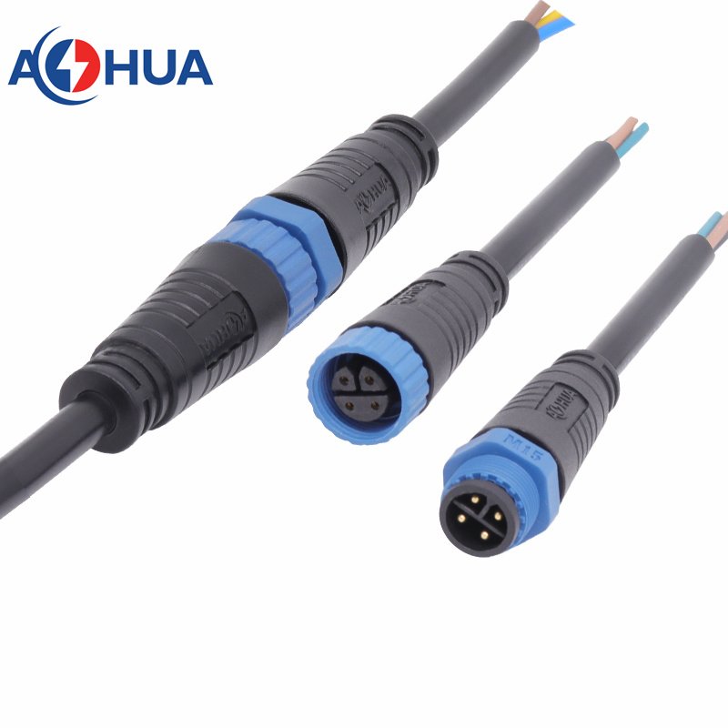 Electrical Connector M15 Connector 2 3 4 Pin waterproof Male Female IP67/IP68 Cable Connectors