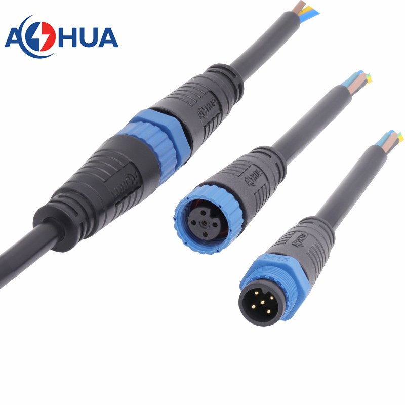 Electrical Connector M15 Connector 2 3 4 Pin waterproof Male Female IP67/IP68 Cable Connectors