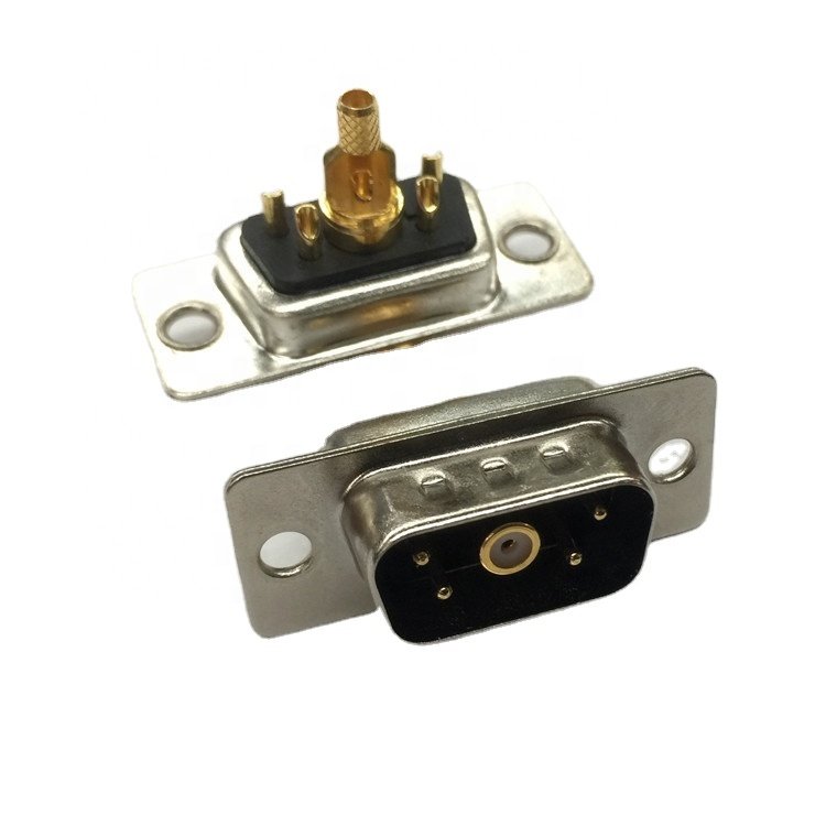 RF Mixed Solder Type High Current D Sub 5W1 Female Socket Connector