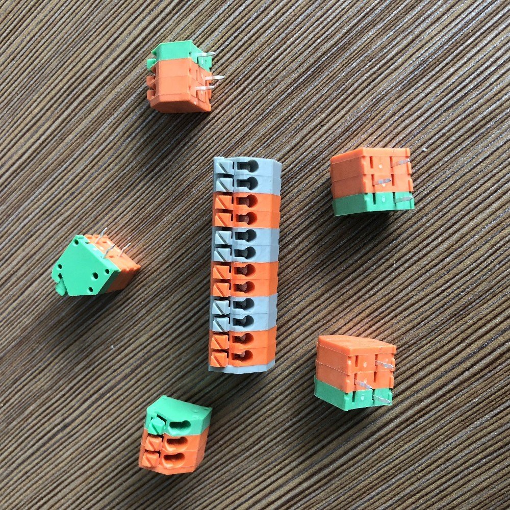 Colorful 250 PCB spring terminal blocks connectors with 2.5mm 3.5mm