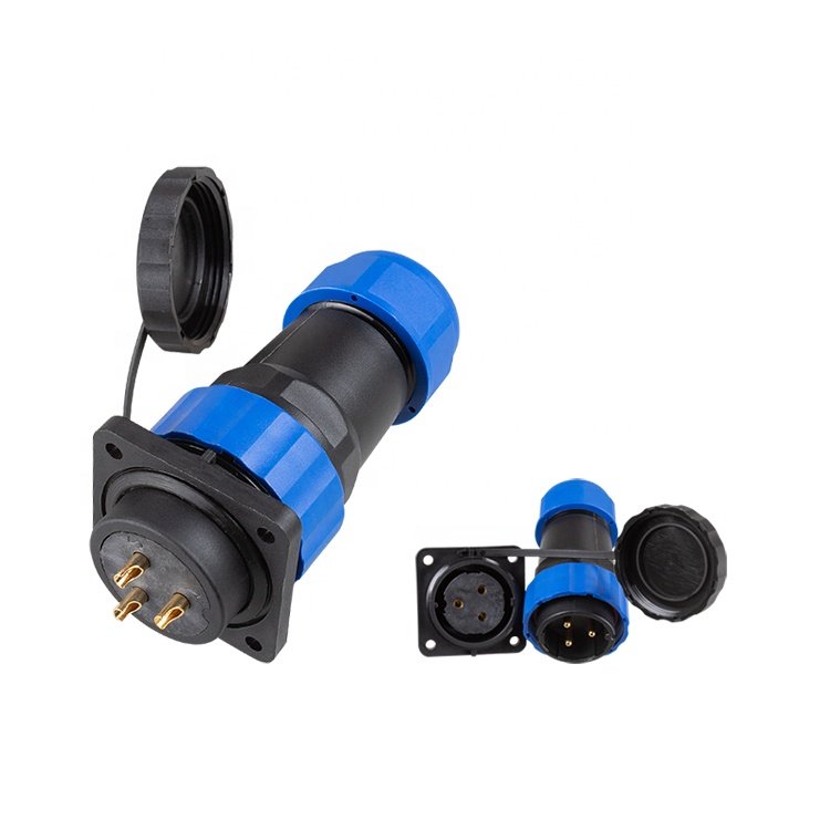 IP68 Panel Mount SD28 Square 3Pin 25A Male Female Conector For Led Outdoor Lighting Cable Electrical Wire Waterproof Connector