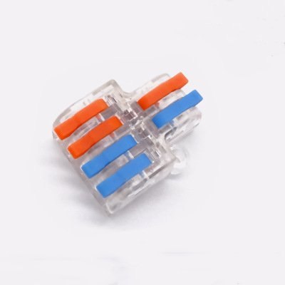 Supplier MINI SPL-42 Compact 2 in 4 out Wire Connector Transparent Contacts with Lever-Nut Waterproof Copper Pin Terminals Power