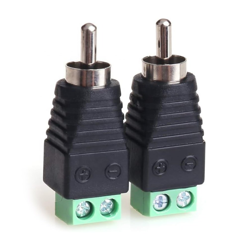 RCA Cable Audio Adapter, Phono RCA Male Plug to AV Screw Terminal Audio/Video Speaker Wire connectors Solderless Adapter