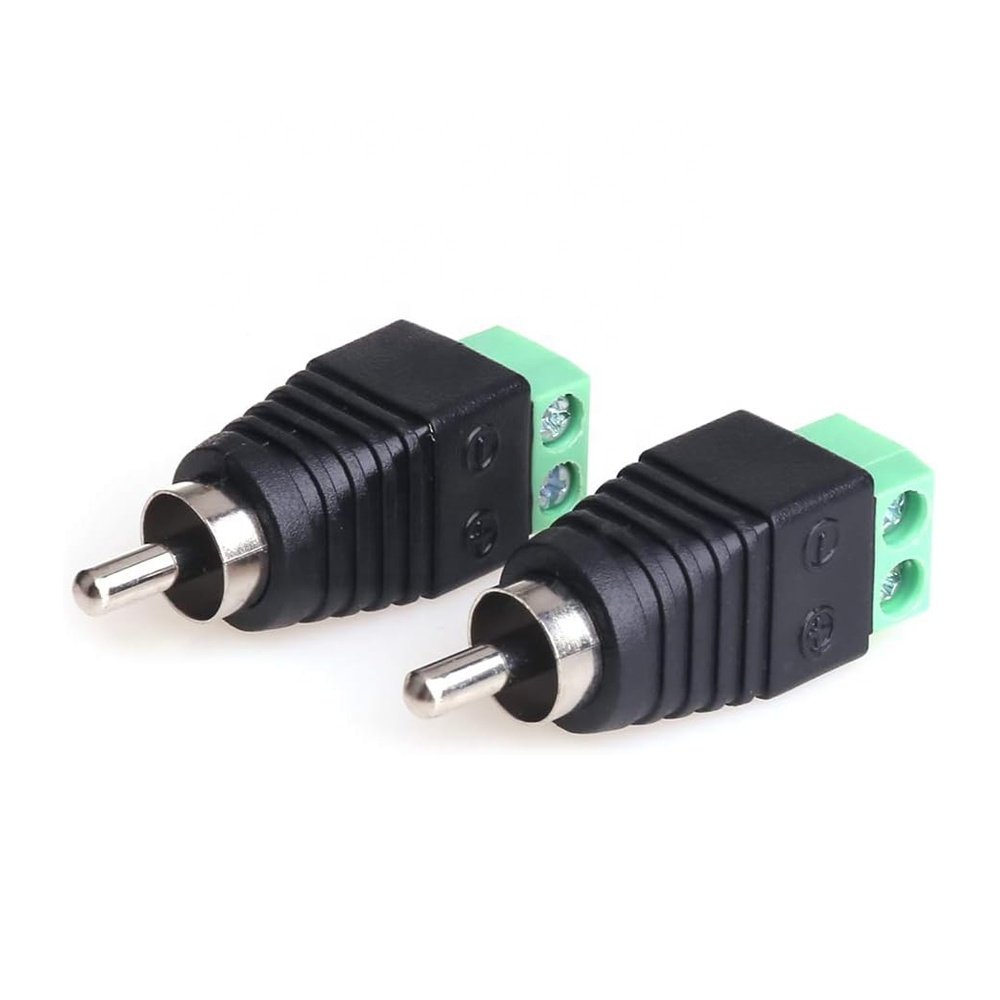 RCA Cable Audio Adapter, Phono RCA Male Plug to AV Screw Terminal Audio/Video Speaker Wire connectors Solderless Adapter
