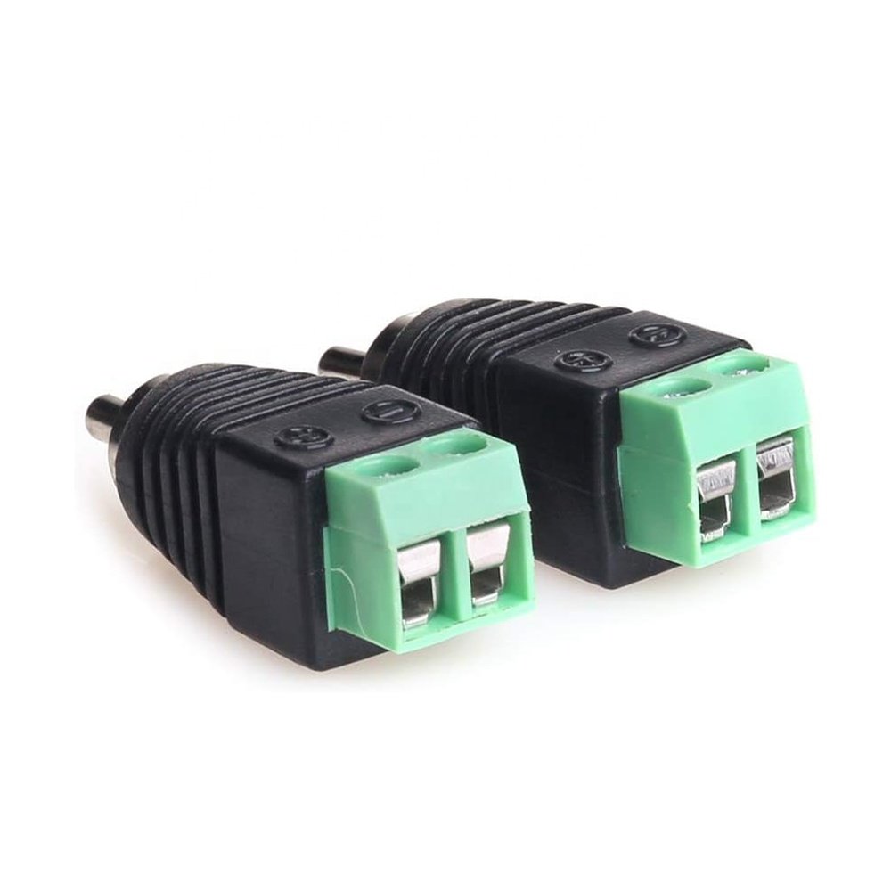 RCA Cable Audio Adapter, Phono RCA Male Plug to AV Screw Terminal Audio/Video Speaker Wire connectors Solderless Adapter