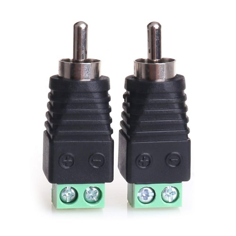 RCA Cable Audio Adapter, Phono RCA Male Plug to AV Screw Terminal Audio/Video Speaker Wire connectors Solderless Adapter