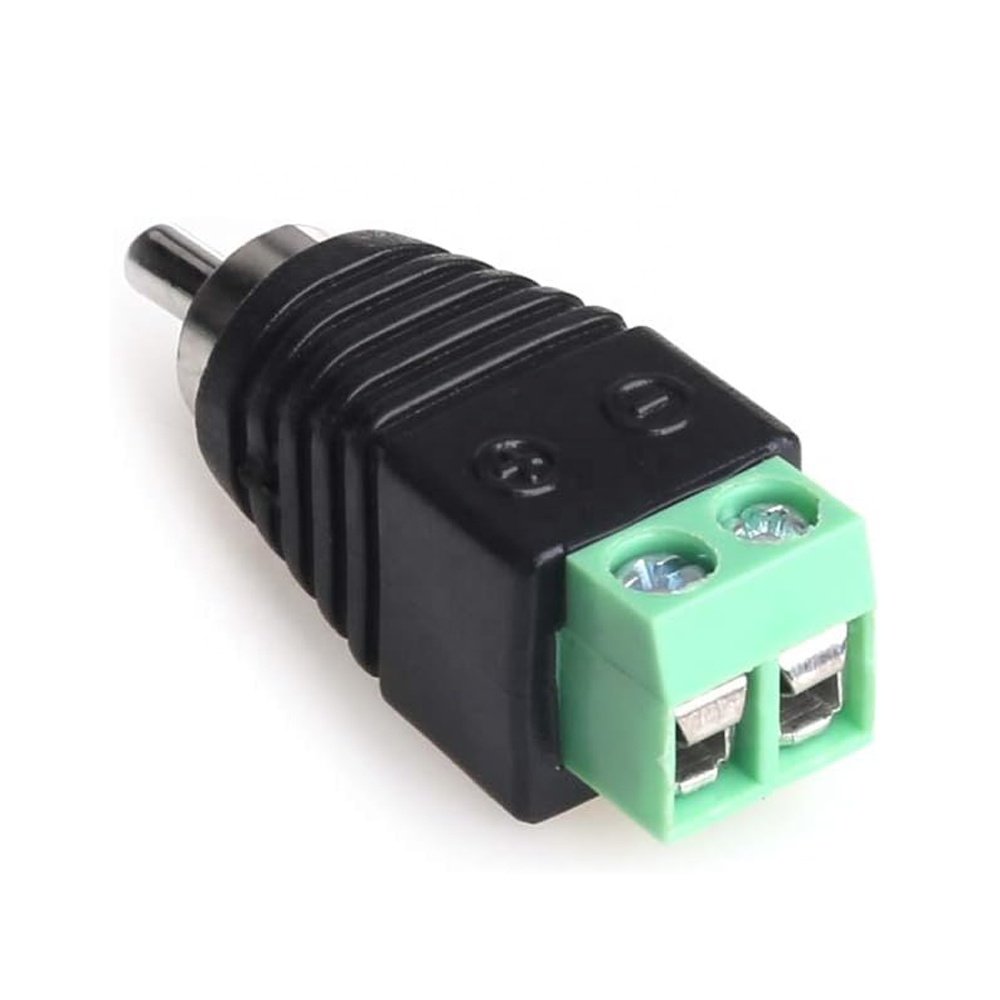 RCA Cable Audio Adapter, Phono RCA Male Plug to AV Screw Terminal Audio/Video Speaker Wire connectors Solderless Adapter