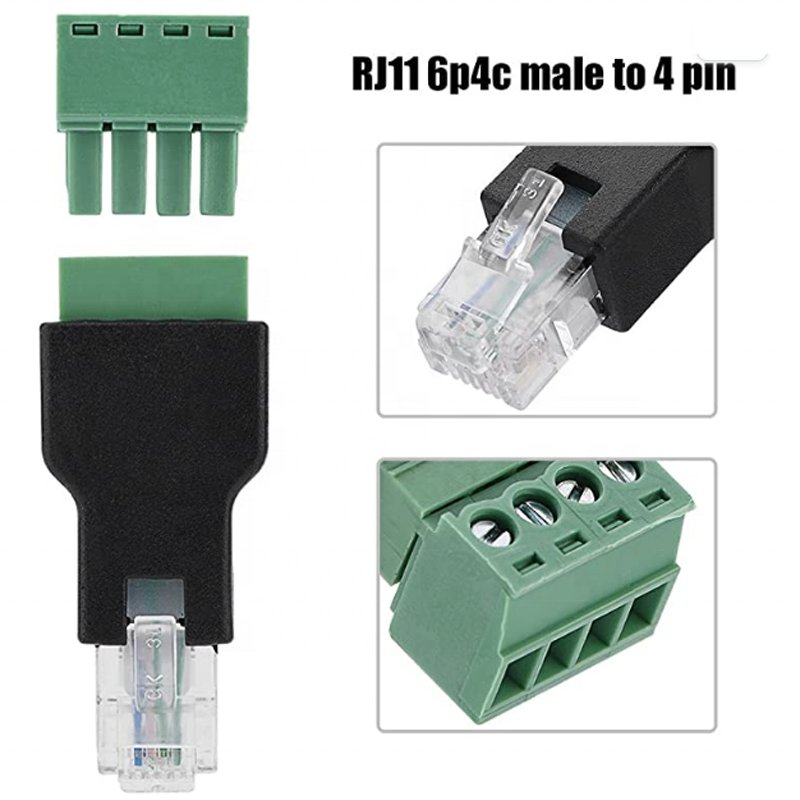 Factory direct sale RJ11 to Screw Terminal Adaptor - RJ11 Male to 4 Pin Screw Connector