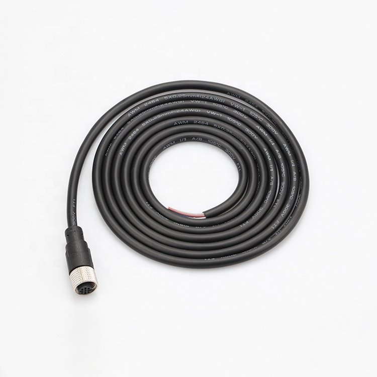 Custom Waterproof IP67 IP68 Circular M12 A B D Code 2 3 4 5 6 8 12 17 Pin To Open End Molded CAN BUS Wire Sensor Connector Cable