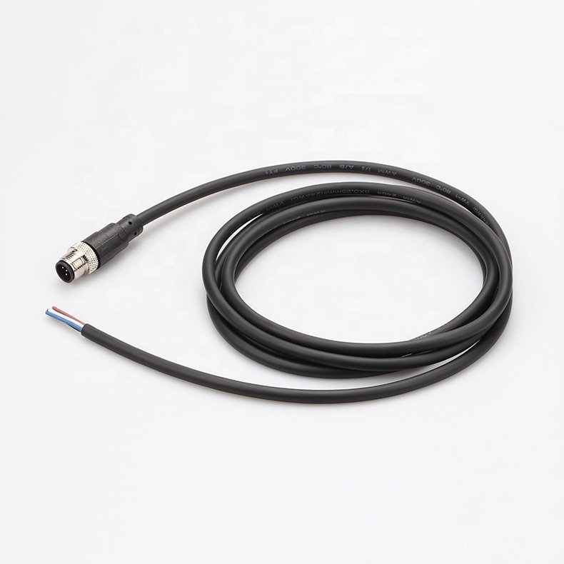 Custom Waterproof IP67 IP68 Circular M12 A B D Code 2 3 4 5 6 8 12 17 Pin To Open End Molded CAN BUS Wire Sensor Connector Cable