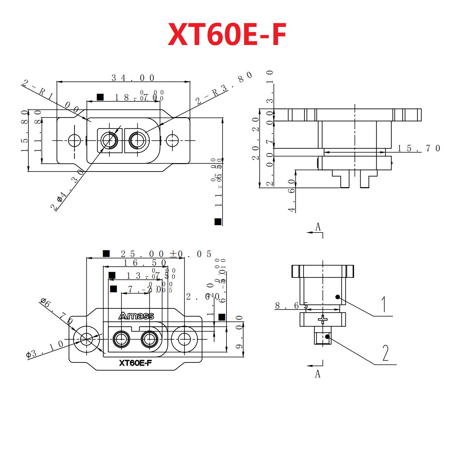 Customized Wholesale XT60E XT60 XT90 Connector Screw Fixed Power Plug for Li-battery RC drone Panel PCB