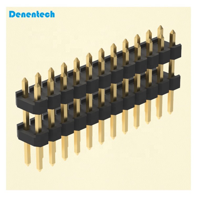 Denentech High Stability Gold Plated Dual Row Connection 8P 12P 14P 16P Straight DIP RoHS Certified 2.54mm Pin Header Connector