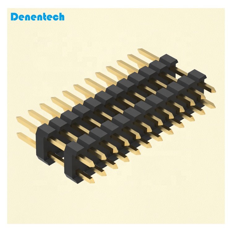 Denentech High Stability Gold Plated Dual Row Connection 8P 12P 14P 16P Straight DIP RoHS Certified 2.54mm Pin Header Connector