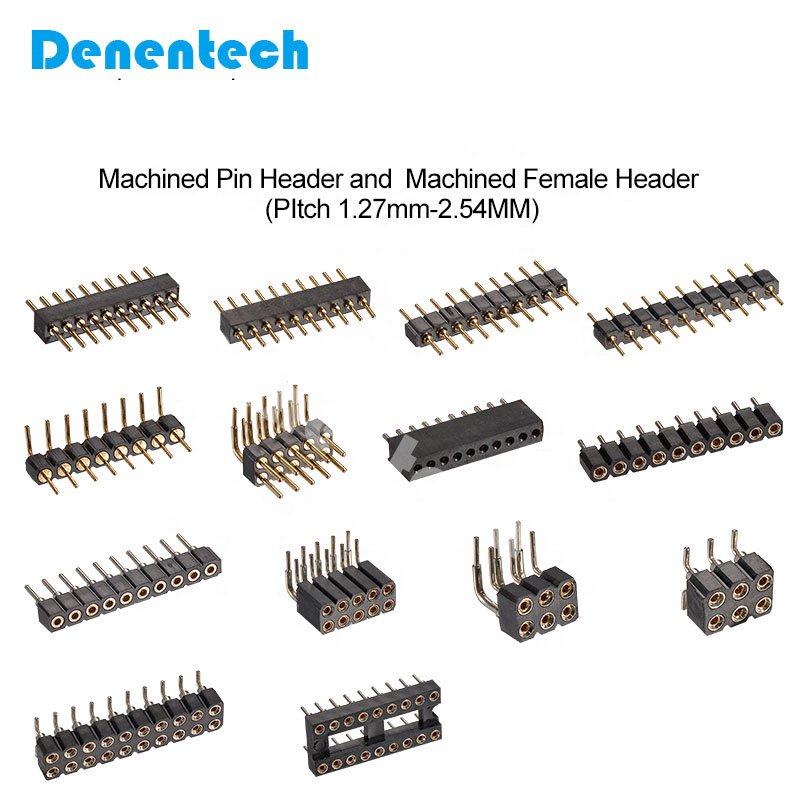 Denentech High Stability Gold Plated Dual Row Connection 8P 12P 14P 16P Straight DIP RoHS Certified 2.54mm Pin Header Connector