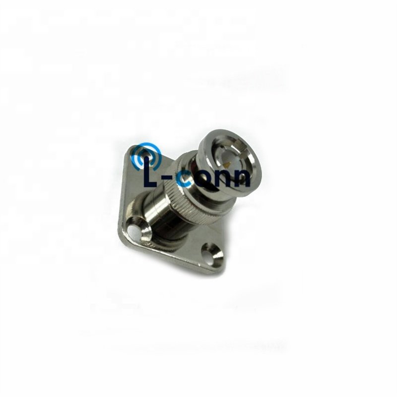 BNC Plug Male Solder Straight 4 Hole Flange Mount Panel Bulkhead Connector rf