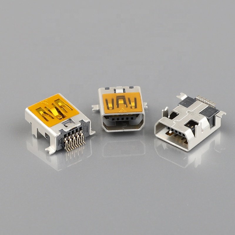 Mini USB TYPE AB connector female Jake DIP in front and SMT in back micro socket