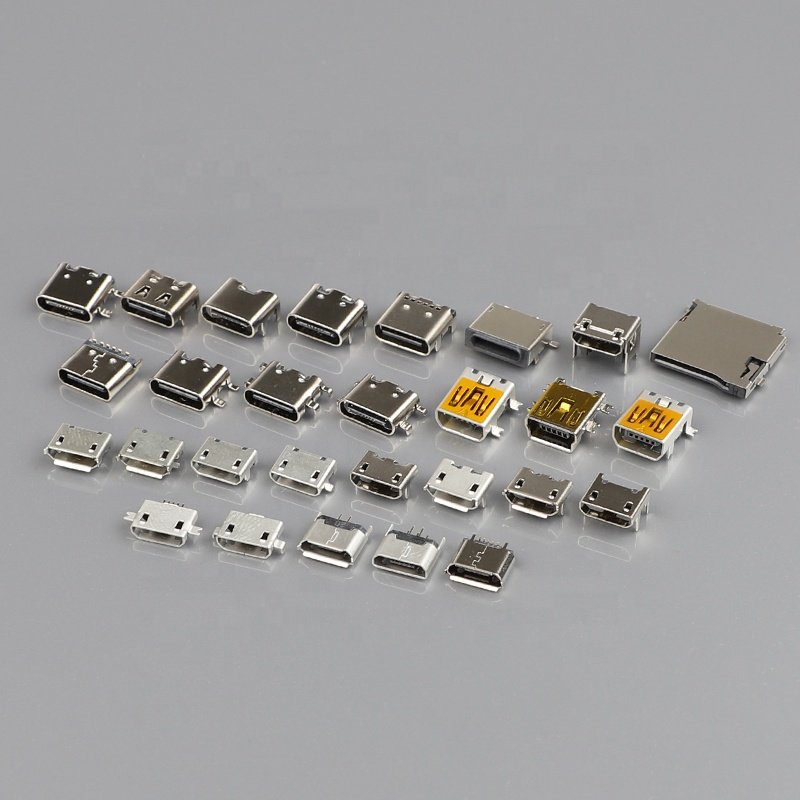 Mini USB TYPE AB connector female Jake DIP in front and SMT in back micro socket