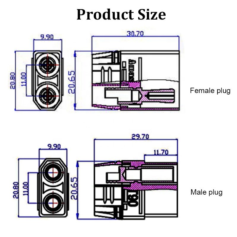 High Quality Amass XT90H Female Male Connector XT90 XT90H With Shrouds Plug For RC Lipo Battery