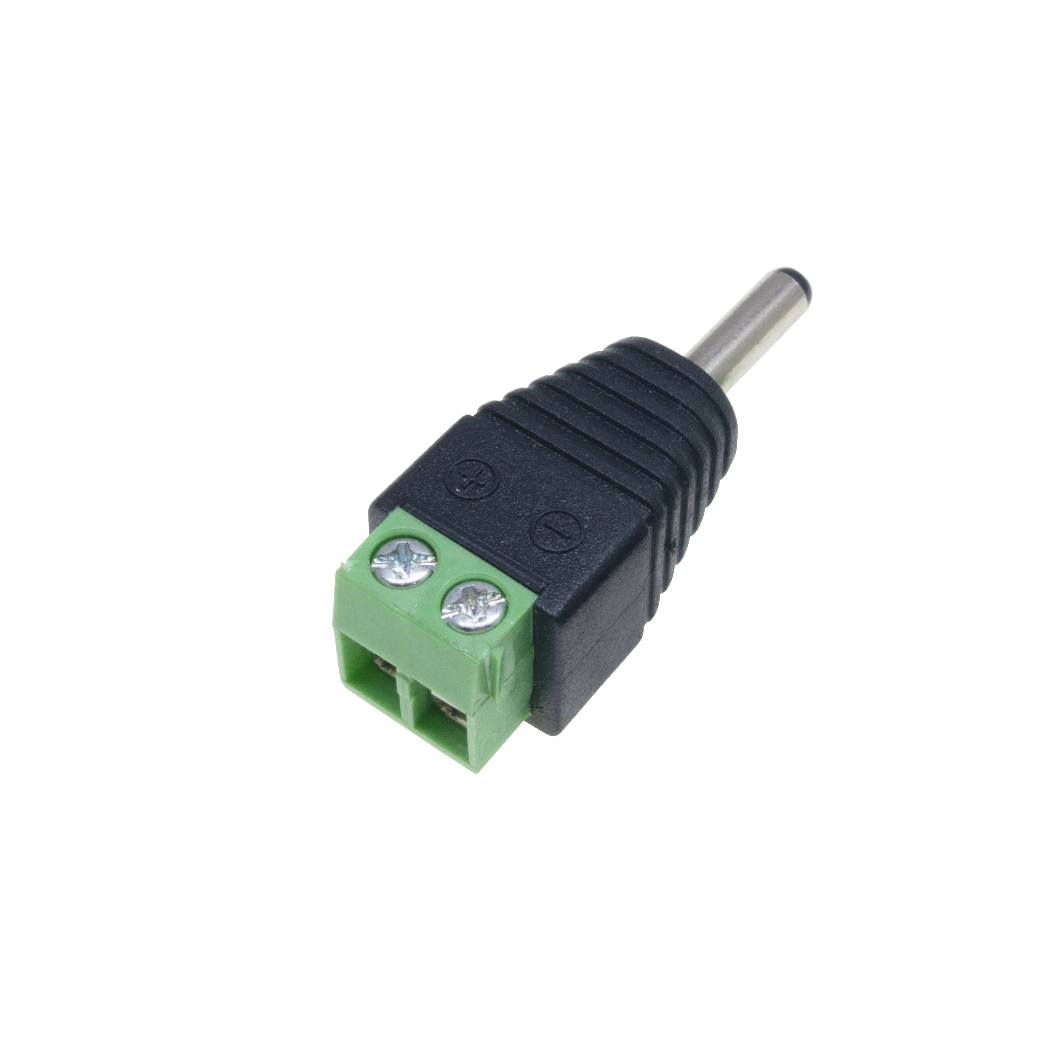 Solderless Terminal Adapter DC3.5*1.35mm Screw Lock Male and Female Power Connector For LED CCTV Camera Power Connection