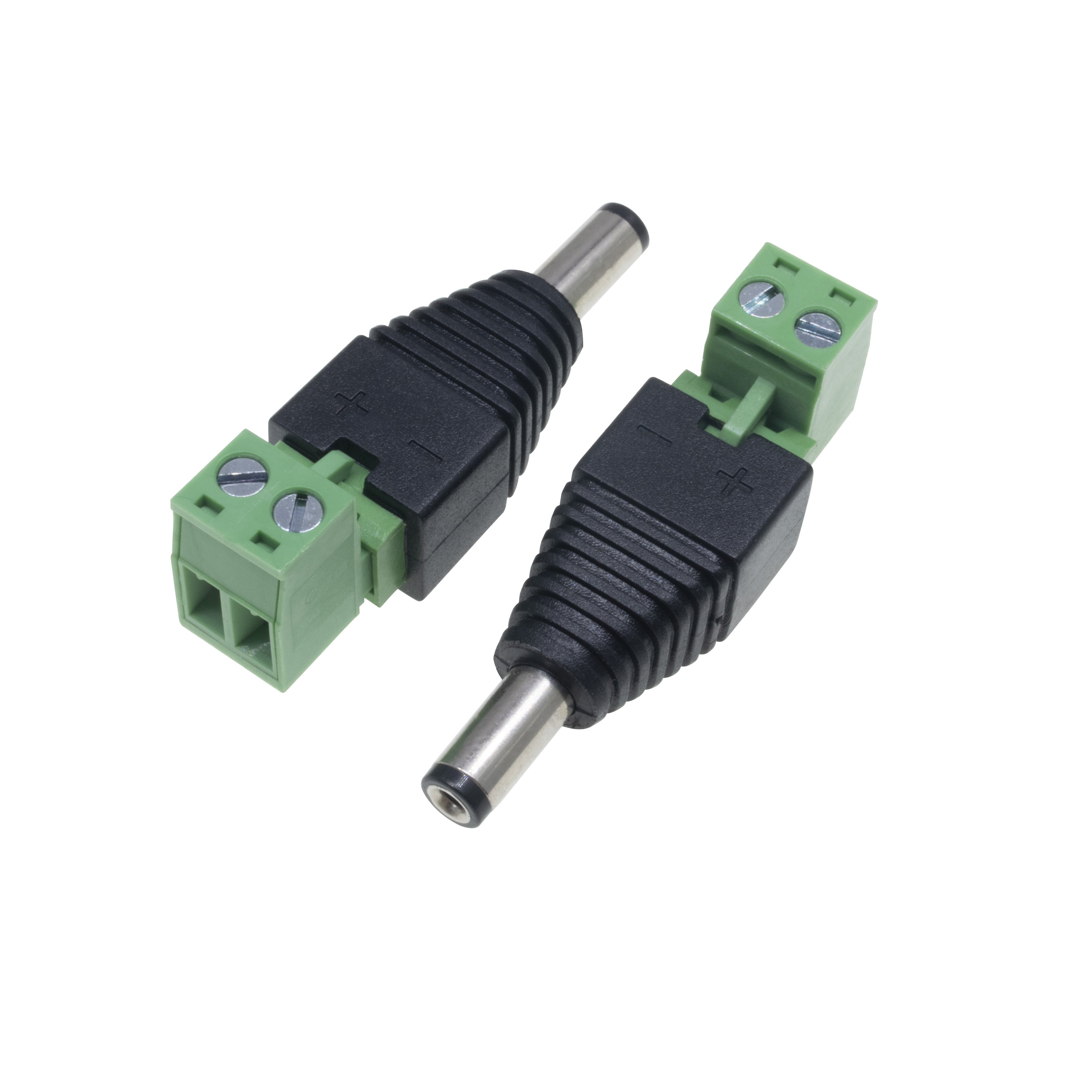 Solderless Terminal Adapter DC3.5*1.35mm Screw Lock Male and Female Power Connector For LED CCTV Camera Power Connection