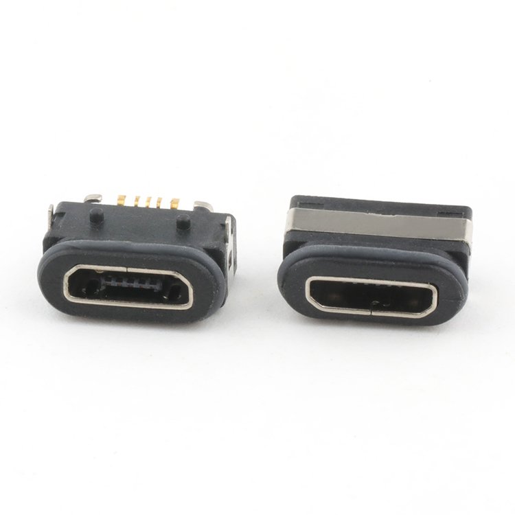 5 Pin Female Micro USB Type B Connector IP68 Waterproof Micro USB Female Connector