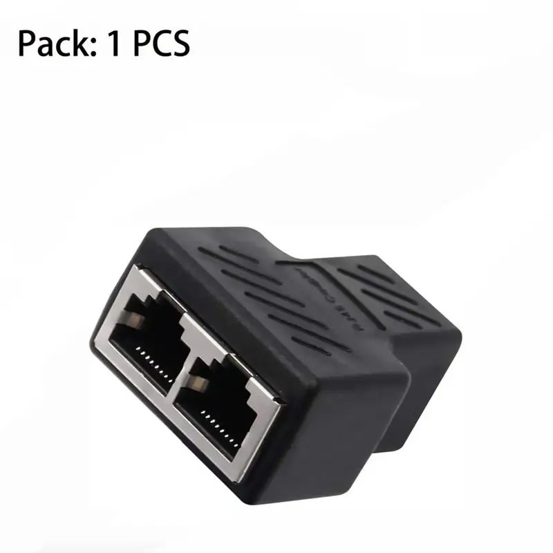 1 To 2 Ways Ethernet Network Cable RJ45 Female Splitter Connector Adapter For Laptop Docking Stations